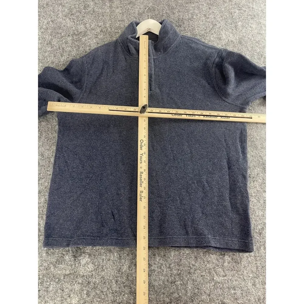 Lachlan Sweater Mens Extra Large Blue Cotton British Pullover Quarter Zip N203